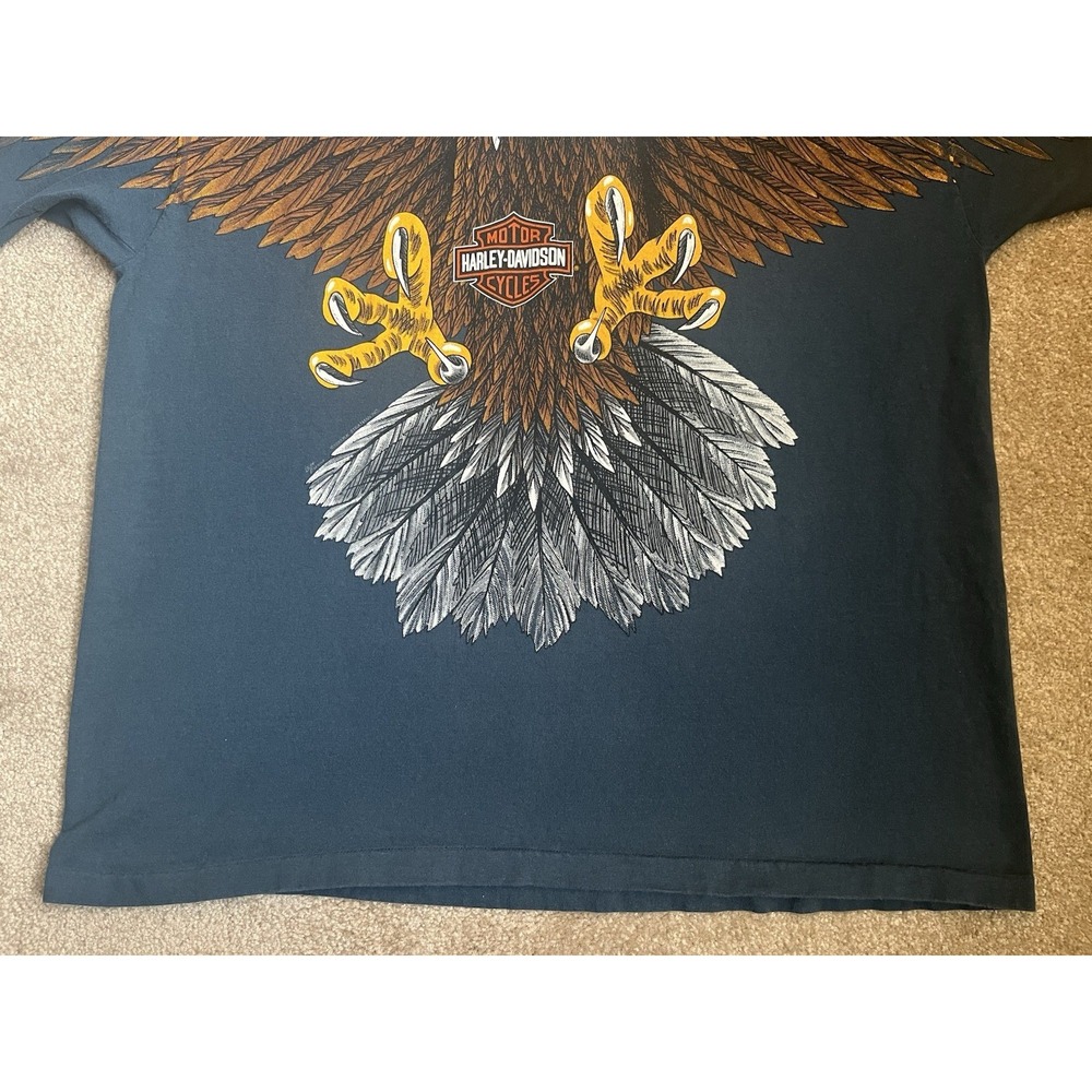 Vintage Harley Davidson T Shirt Eagle Double Sided Single Stitch Hanes Beefy XXL - Picture 6 of 16
